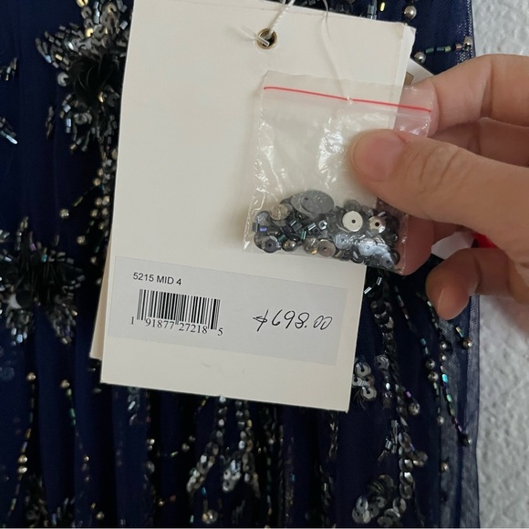 Mac Duggal 5215 Embellished V Neck Gown Midnight Navy - Picture 7 of 8